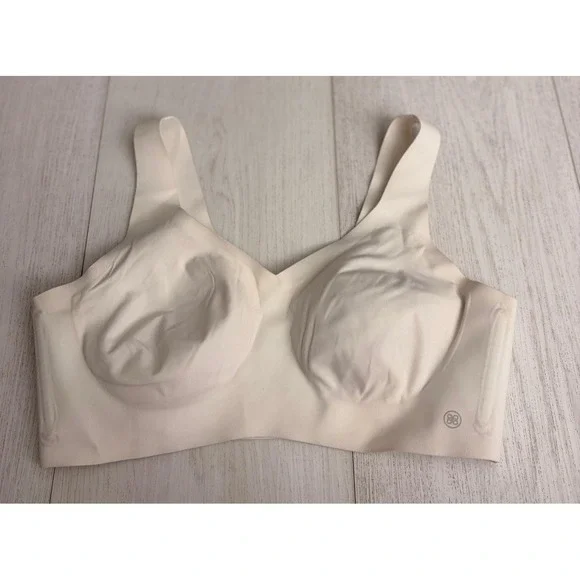 Honeylove Bra Soft Form V Neck‎ Wireless Smoothing Ivory Sz L