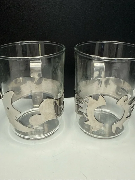 Vintage WMF Cromargan Celestial Tea Set of 2‎ Stainless Steel GERMANY