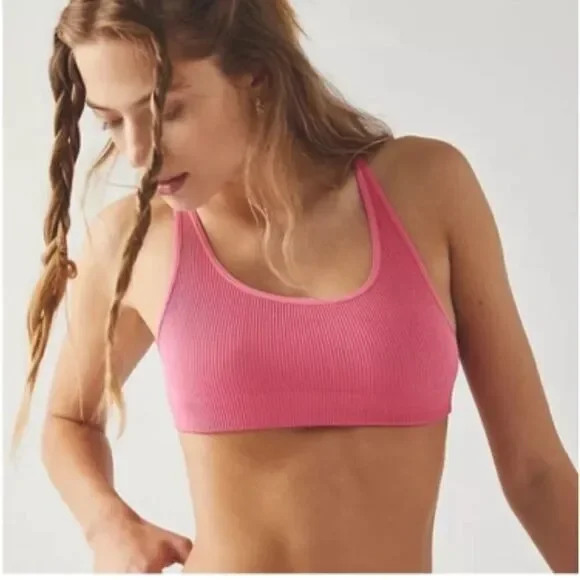 NWOT- Free people intimately- hot, pink, backless, brunette size medium – large