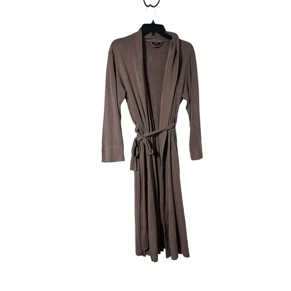 Natori Long Sleeve Belted Wrap Robe with Pockets Brown Women's Size Large‎