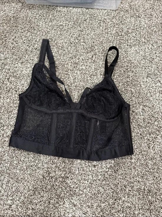 Victoria's Secret Black Lace Longline Bralette