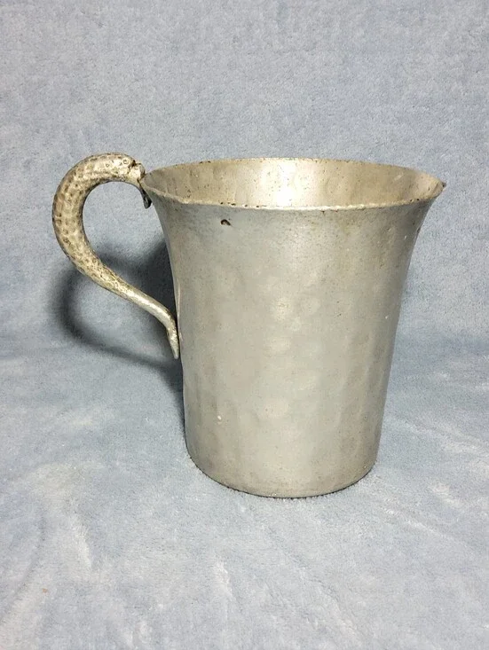 Vintage Canterbury Art Hammered Aluminum Water Pitcher W_ Handle 6