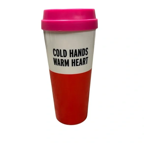 Kate Spade Cold Hands Warm Heart‎ Thermal Mug EUC