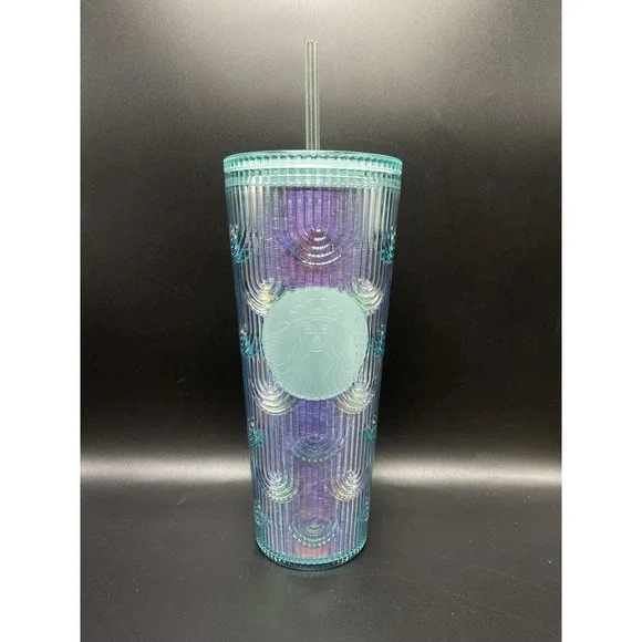 Starbucks 2022‎ Spring Iridescent Holographic Wave 24oz Cold Cup Tumbler NWT.