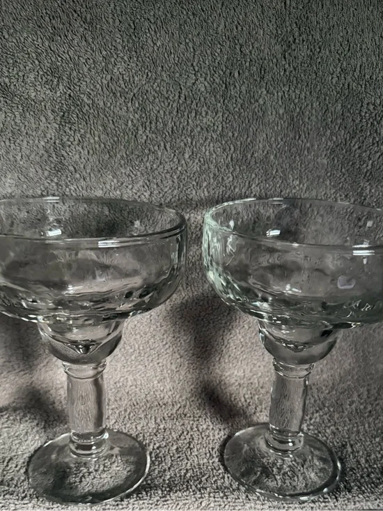 Clear Glass Margarita Coupes - Set of 2