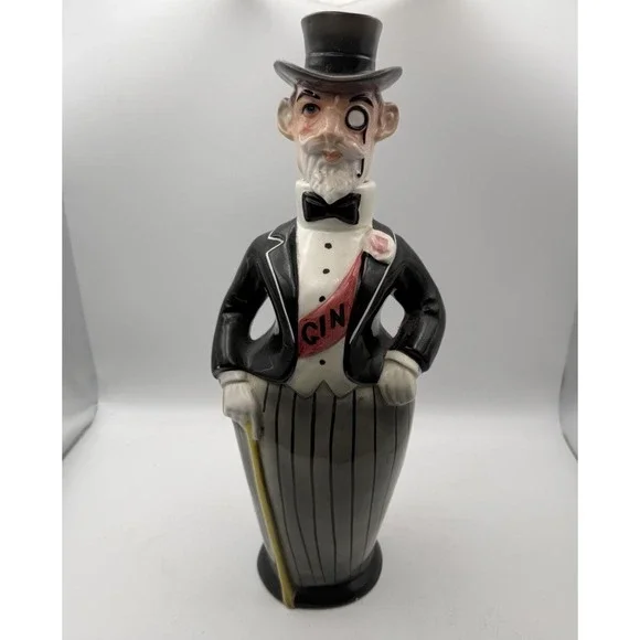 Vintage Shields Japan Gentleman Gin‎ Decanter Figural Bottle 12