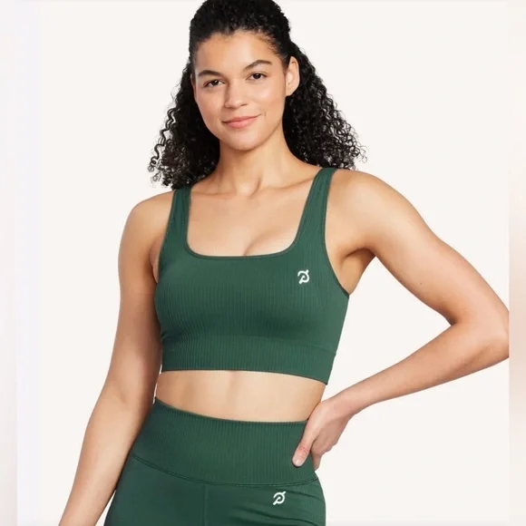 Peloton Womens Seamless Square Neck Bra Green Size XL/XXL