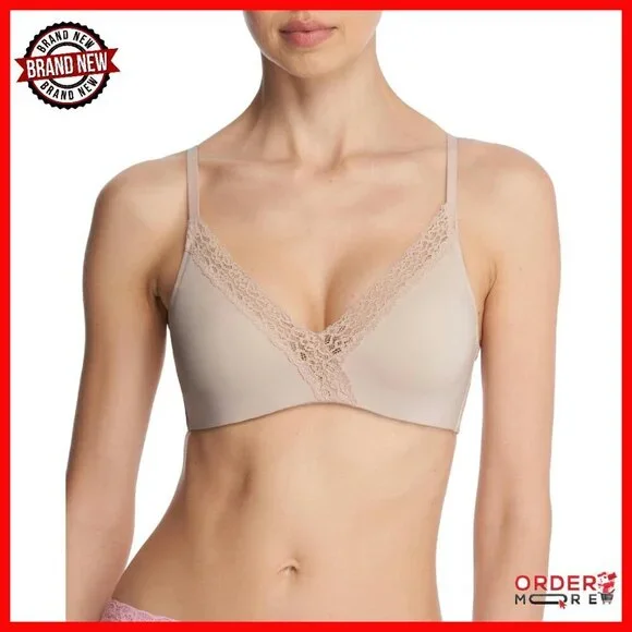 Lace Plunge Underwire Bra, Seamless Molded Cups, Adjustable Straps