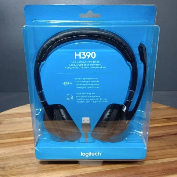 Logitech H390 Black Over‎ the Ear Headset Brand New Sealed