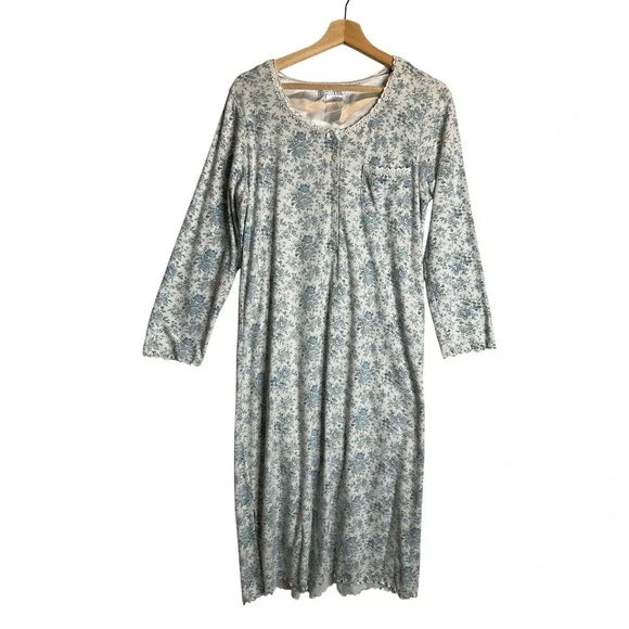Earth Angels Cotton Ditsy Floral Sleep Dress Nightgown Cottage Modest Trad‎ Wife