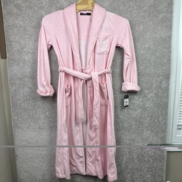 Lauren Ralph Lauren Recycled Poly Dalton Women's Fleece Pink Robe Size‎ Small