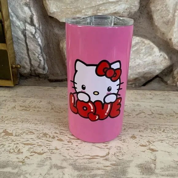 NWOT Blushing Hello kitty Love stainless steel insulated travel mug