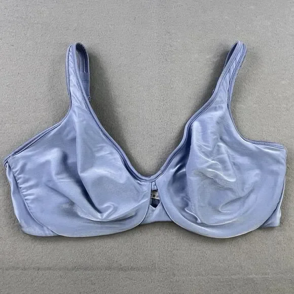 Lilyette Minimizer Bra 38D Blue Soft Cup Underwire Adjustable Comfortable