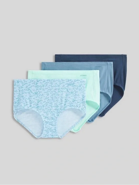 Jockey Generation Women's 4pk Cotton Stretch Breathable Briefs - Blue XXL