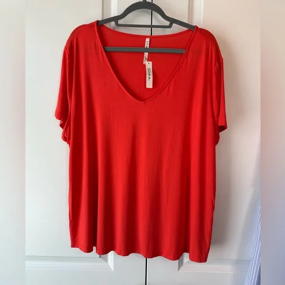 Soma Women’s Cool Nights Short Sleeve Tee Island Guava NWT Size XXL