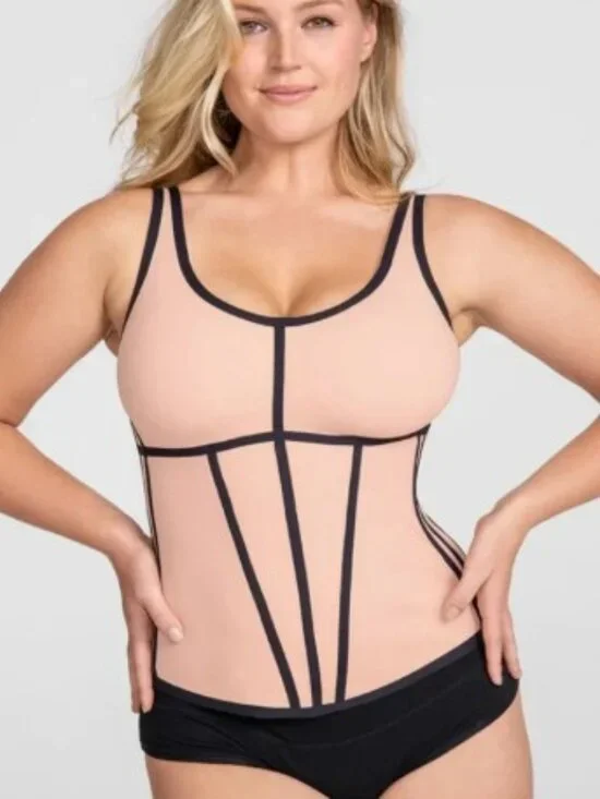 Honeylove Brand Women's XL NWT Liftwear BodySculpt Tank Rose Tan Black Shapewear