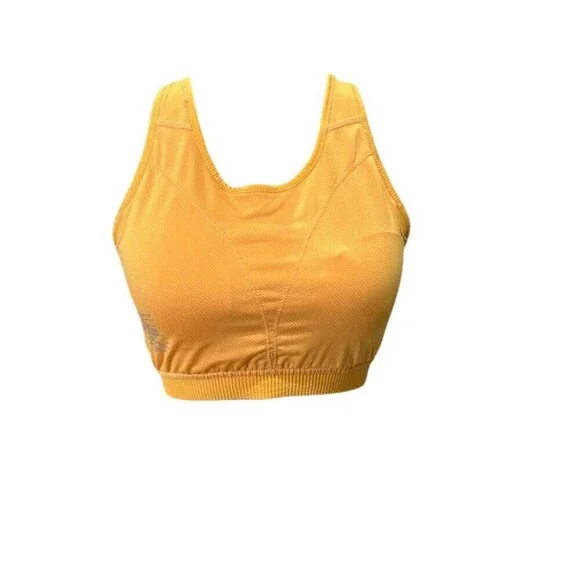Papaya Active Sports Bra Womens M Orange Racerback Mesh Back Removable