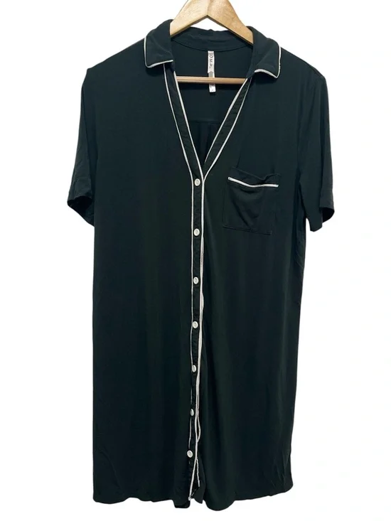 SOMA Cool Nights Button Up Sleep Shirt Nightgown Size Medium