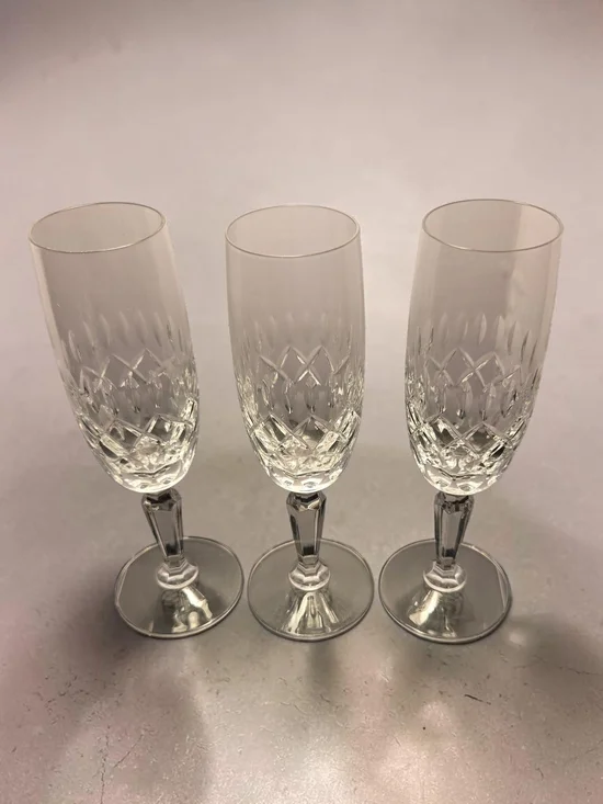 ​Gorham Lady Anne Crystal Water Goblets – Set of 3 Vintage Stemware **