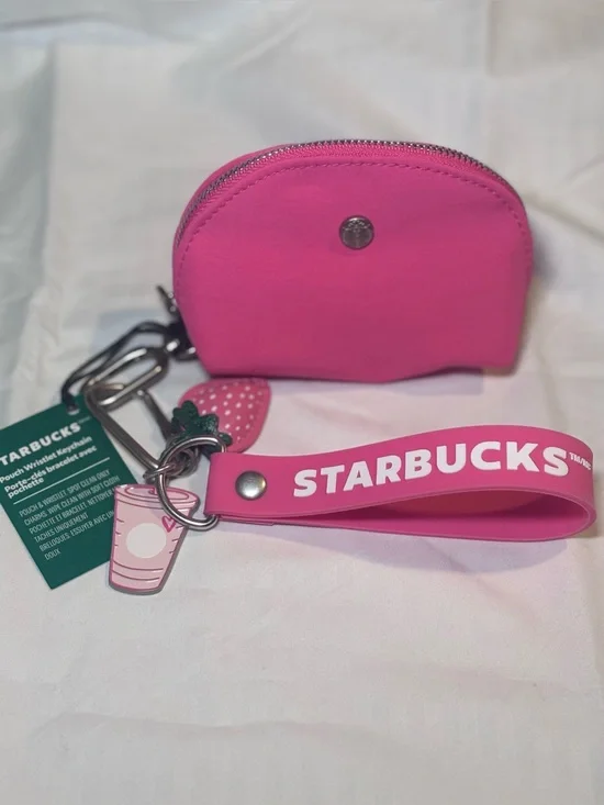 Starbucks Pouch Wristlet Keychain Pink Drink Series 2026 Limited Edition ~ NWT!