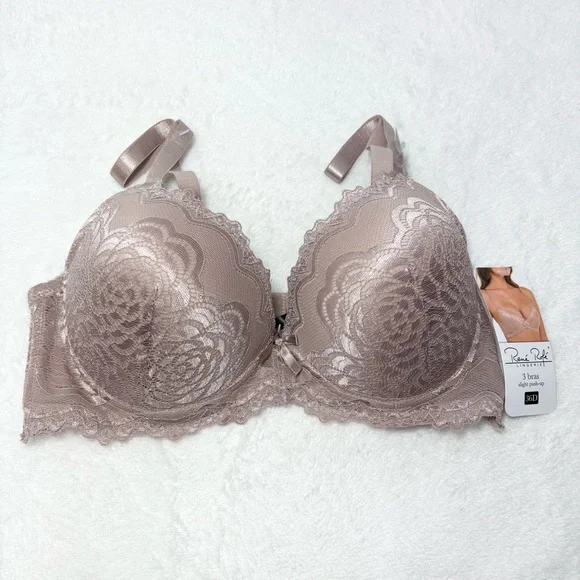 Rene Rofe‎ Lace Slight Push-Up Bra Tan Size 36D