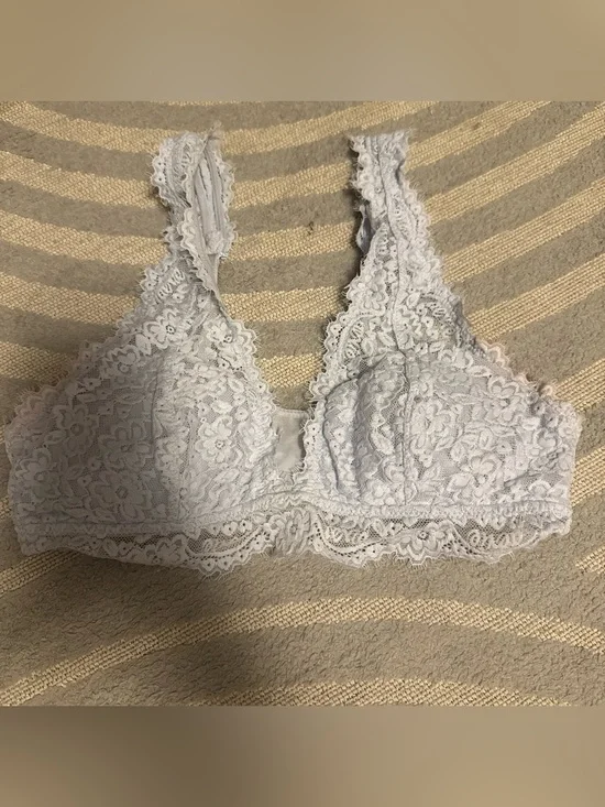 aerie White Floral Lace Bralette