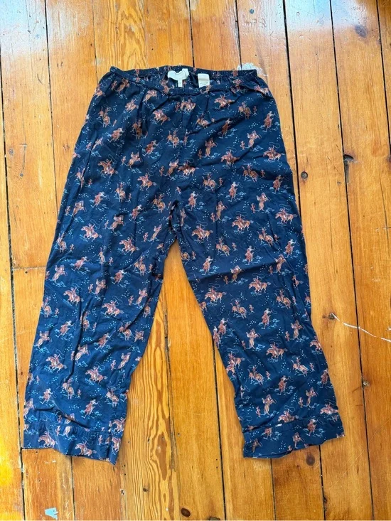 THE GREAT Sleep Navy pants with Western Horse Print