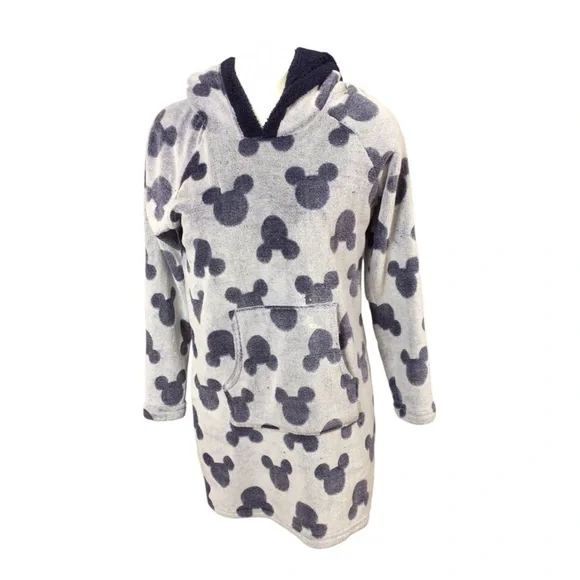 Disney Gray and Black Mickey Mouse Pajama Hoodie