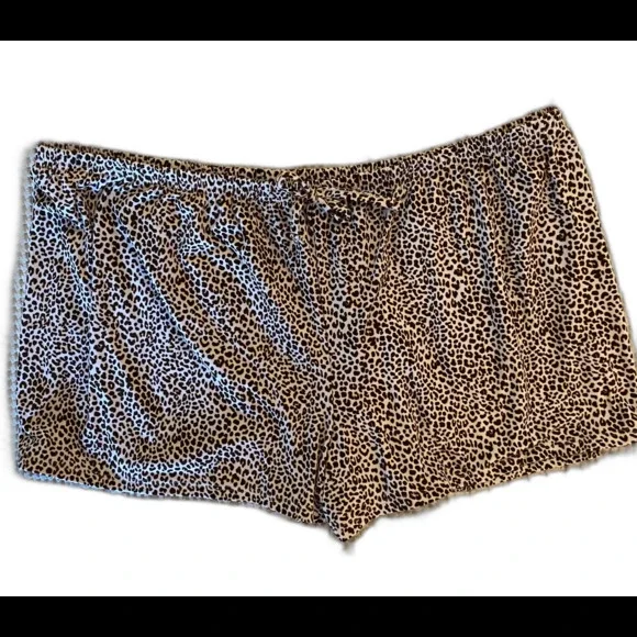 Apt 9‎ Womens Sleep Shorts Cheetah Print Plus Size XL Soft Comfortable