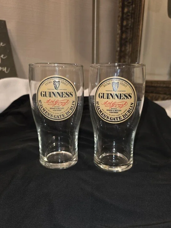 Guinness Extra Stout (Set of 2) Tulip Pint Glasses.