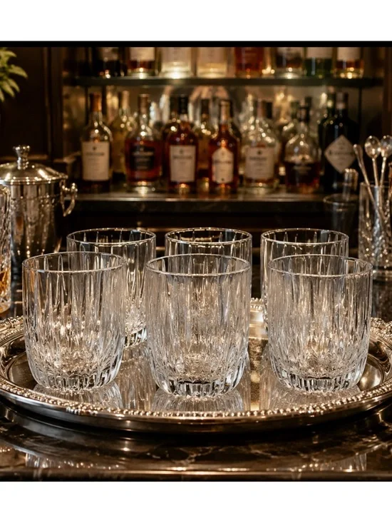 Mikasa Park Lane Crystal Double Old Fashion Glasses - Set of 6~ New No Box