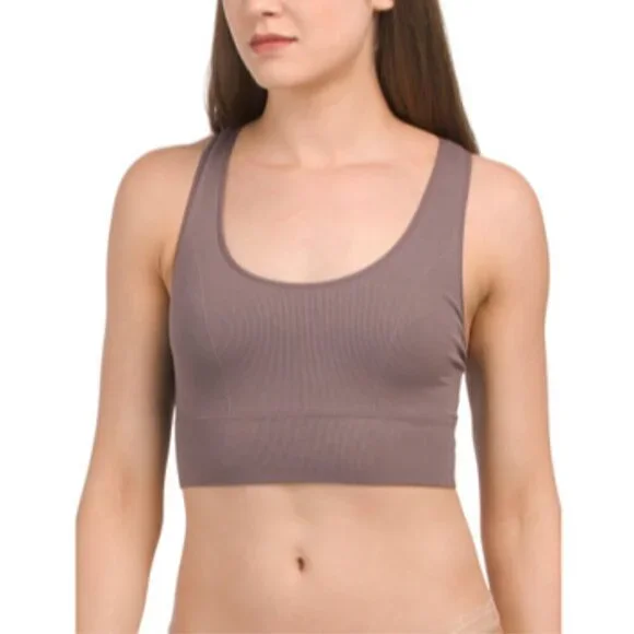 MAIDENFORM Seamless Lounge Bra Large Sparrow (Purple Brown) NWT‎