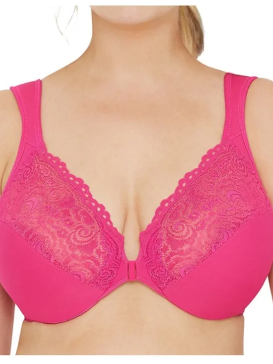 Glamorise Wonderwire fuchsia front closure bra