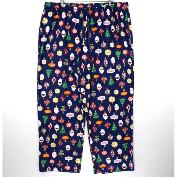 North Pole‎ Trading Co Women's Blue Flannel Christmas Pajama Pants Size 2X