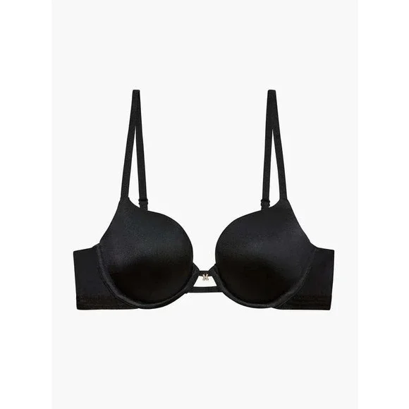$50 Savage x Fenty Core microfiber t-shirt bra 36c black rose gold hardware peek