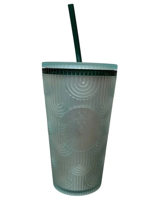 Starbucks Spring 2024 Aqua Pearl Mermaid Scale Soft Touch Grande Tumbler