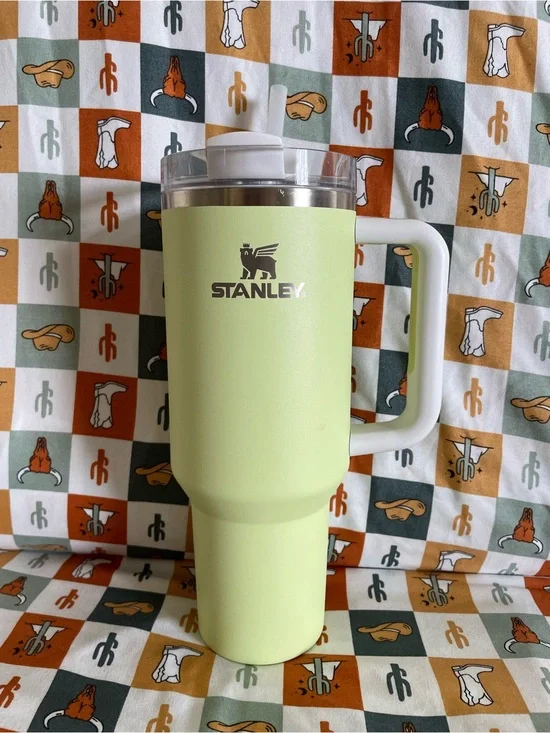 Stanley Light Green Insulated 40 oz Cup with White Handle