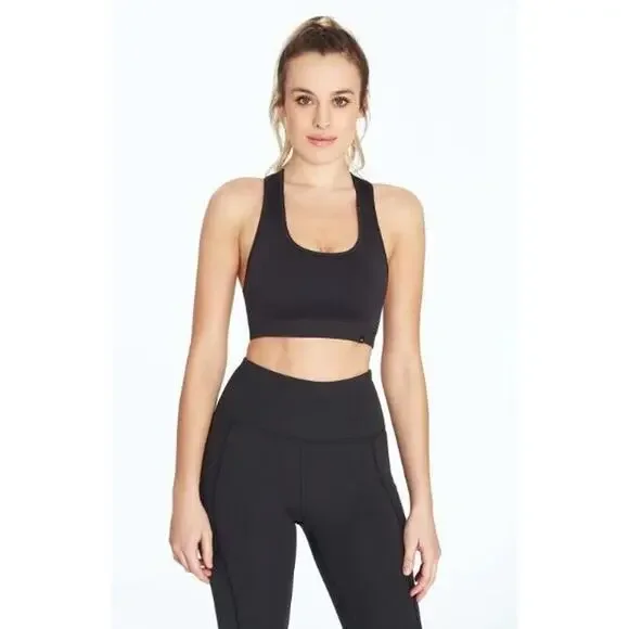 Marika‎ Women's Haley Seamless Racerback Sports Bra in Black XS MSRP $45