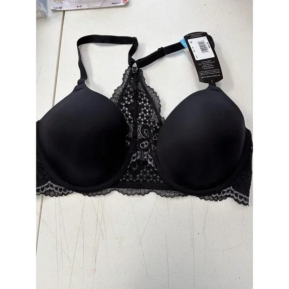 Maidenform Racerback Bra Size 36C Black Smoothing Smartzone Cups NWT