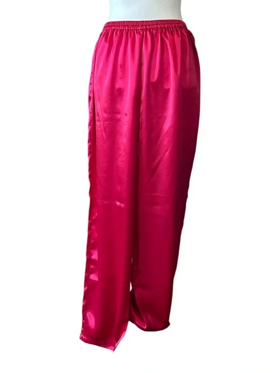 Vintage Victoria’s Secret Gold Label Satin Pajama Bottoms Sleep Pants in Berry‎