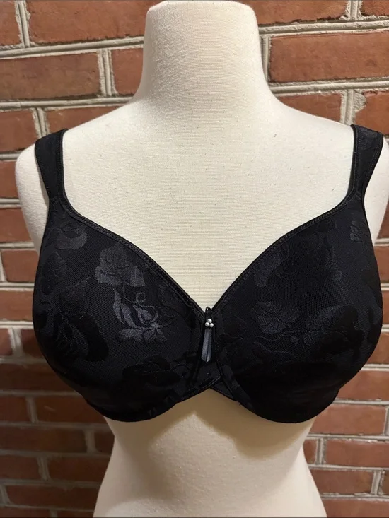 Wacoal Awareness Black Floral Padded Underwire Full-Coverage Bra Size 34DD
