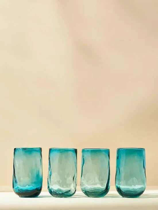 Recycled Aviva Highball Glasses, Set of 4
