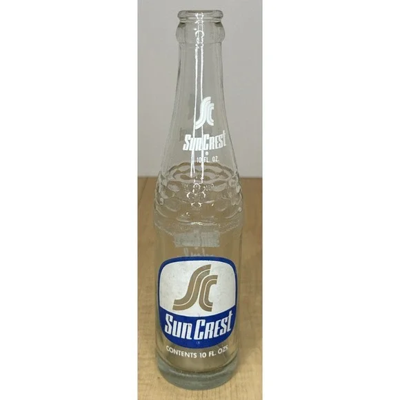 Vintage 1970s-80s SunCrest 10oz ACL Soda Bottle Doraville GA Pebbled