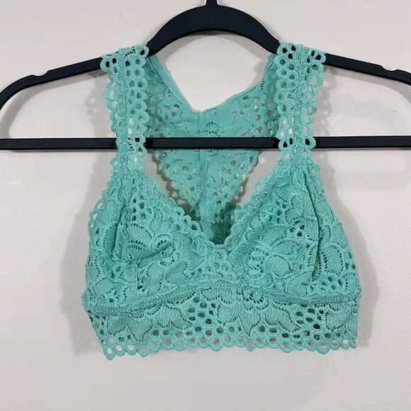 Aerie NWOT Boho Lace Bralette Green Women XS