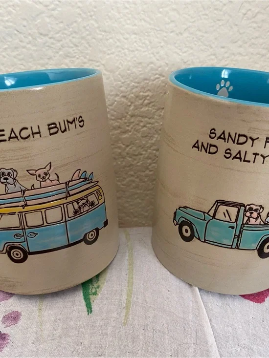 Spectrum Designs mugs beach bum’s and Sandy paws and salty kisses