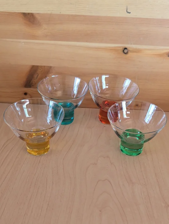 4 Sagaform Club Martini Colorful Glasses.