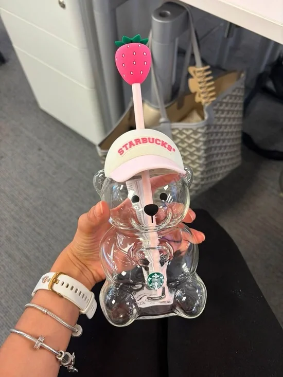 Starbucks Strawberry Glass Bear Cup - Limited Edition