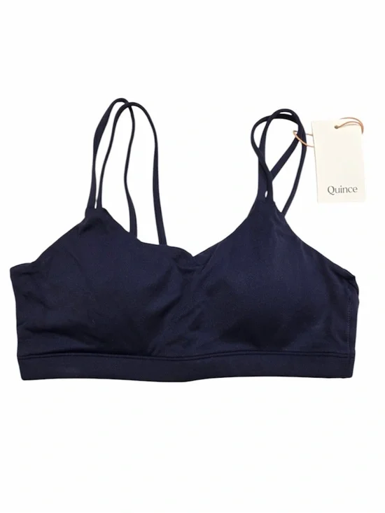 NWT QUINCE Scoop Neck Strappy Bra Deep Navy 9757