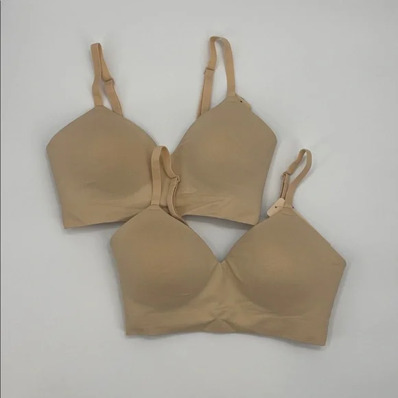 Truekind Supportive Comfort Wireless Shaping‎ Bra 2 pack in chai size S NWT