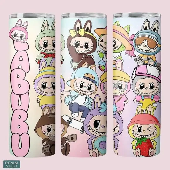 LABUBU Bunny‎ Character Tumbler 20oz Pastel Cartoon Insulated Cup NEW